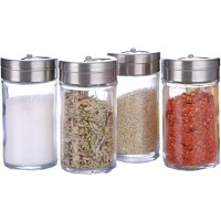 Round salt, sugar and pepper dressing bottle with screw metal lid