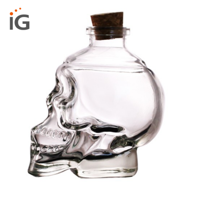 Crystal Skull Head Vodka Whiskey Decanter Glass Bottle