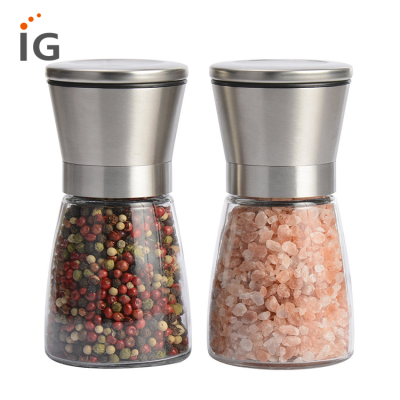 Glass Manual Pepper Mill Grinder Home Kitchen Tool Salt Pepper Grinder