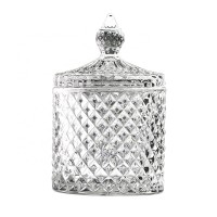 Hot sale transparent glass candy jar with lid  containers for candles wholesale