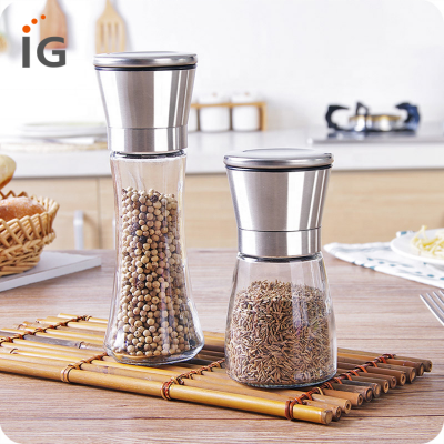 Stainless Steel Salt and Pepper Grinder Set, Adjustable Coarseness