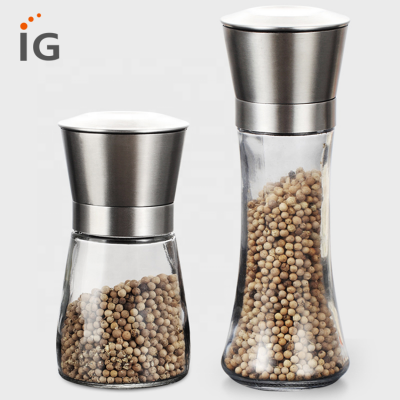 Cheap Adjustable Manual Glass Rotor Pepper Grinder